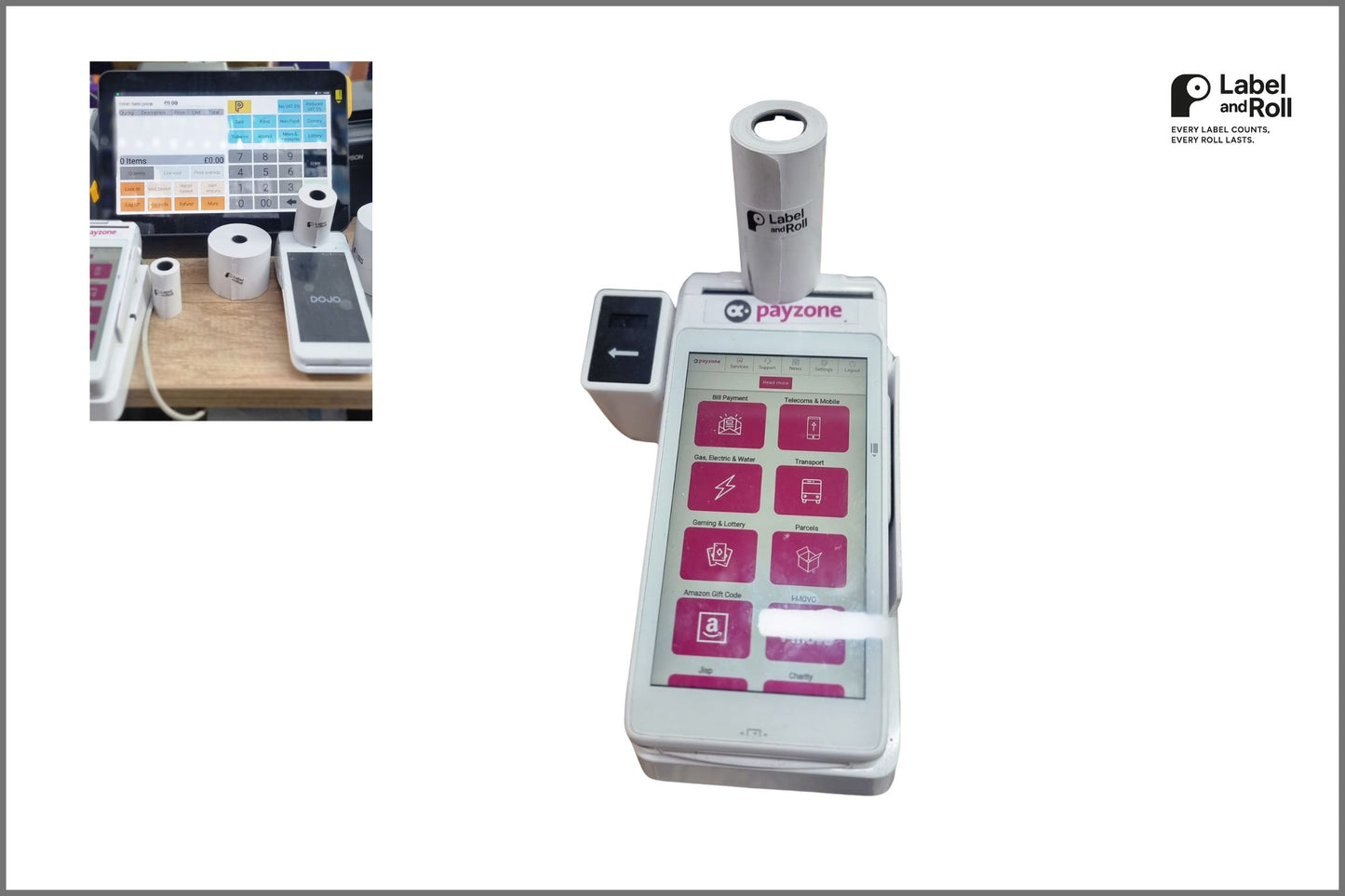 57mm x 30mm Card Machine Rolls – 60 Pack | BPA Free | Payzone/Card Machine Compatible