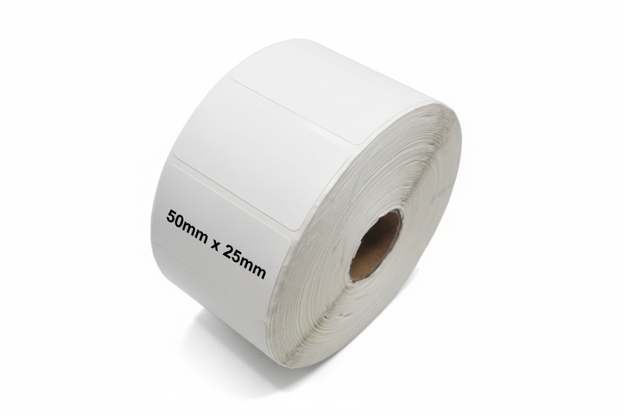 50mm x 25mm Thermal Labels – 2000/Roll | BPA Free | Label & Roll | 5 Rolls in a Box